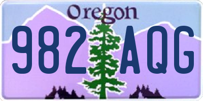 OR license plate 982AQG