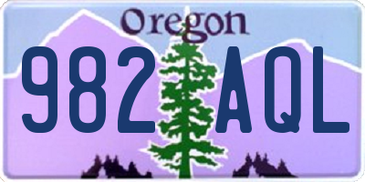 OR license plate 982AQL