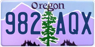 OR license plate 982AQX