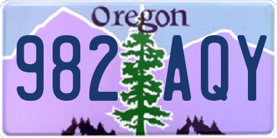 OR license plate 982AQY