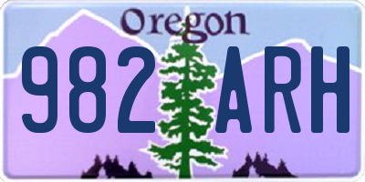 OR license plate 982ARH