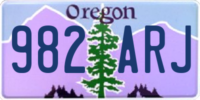 OR license plate 982ARJ