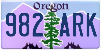 OR license plate 982ARK