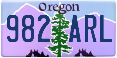 OR license plate 982ARL