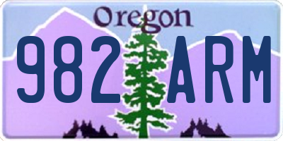 OR license plate 982ARM