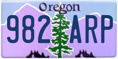 OR license plate 982ARP