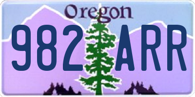 OR license plate 982ARR