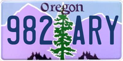 OR license plate 982ARY