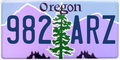 OR license plate 982ARZ