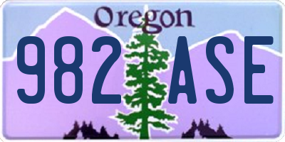 OR license plate 982ASE
