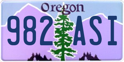 OR license plate 982ASI