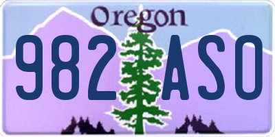OR license plate 982ASO
