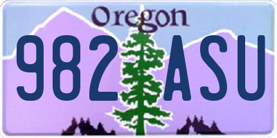 OR license plate 982ASU