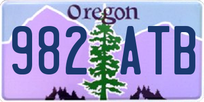 OR license plate 982ATB