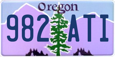 OR license plate 982ATI