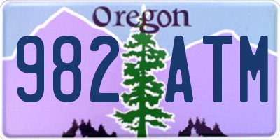 OR license plate 982ATM