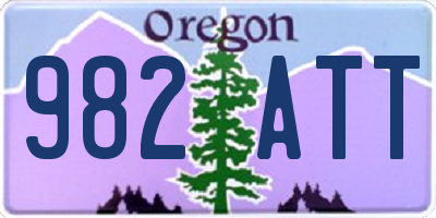 OR license plate 982ATT