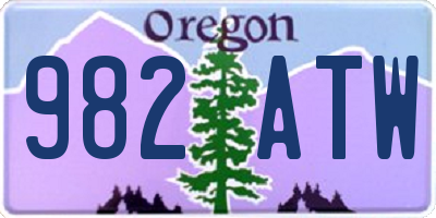 OR license plate 982ATW