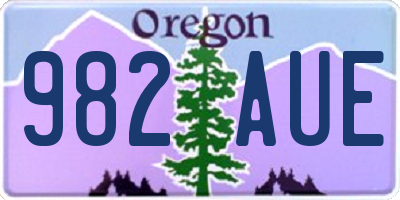 OR license plate 982AUE