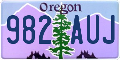 OR license plate 982AUJ