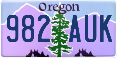 OR license plate 982AUK