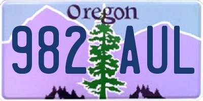 OR license plate 982AUL