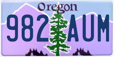 OR license plate 982AUM
