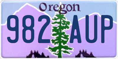 OR license plate 982AUP