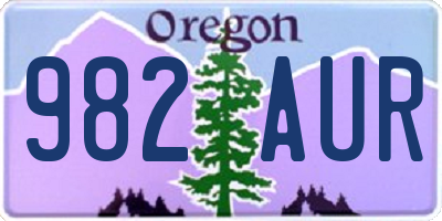 OR license plate 982AUR