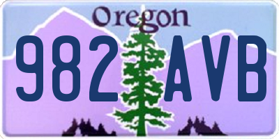 OR license plate 982AVB