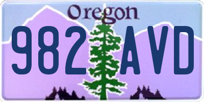 OR license plate 982AVD