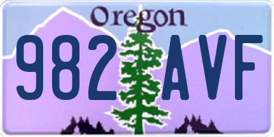 OR license plate 982AVF