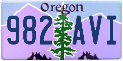 OR license plate 982AVI