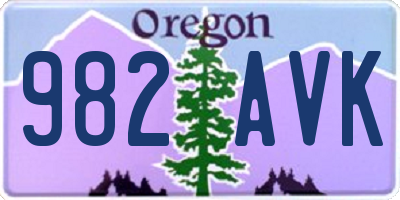 OR license plate 982AVK