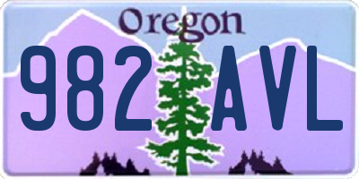 OR license plate 982AVL