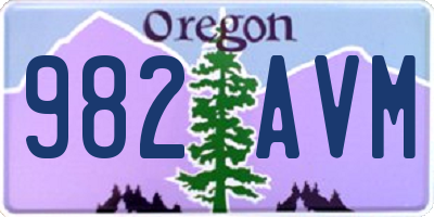 OR license plate 982AVM