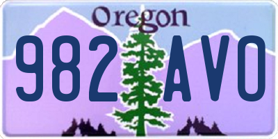 OR license plate 982AVO