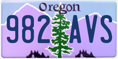 OR license plate 982AVS