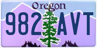 OR license plate 982AVT