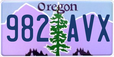 OR license plate 982AVX