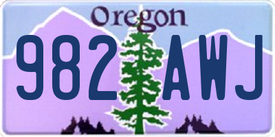 OR license plate 982AWJ