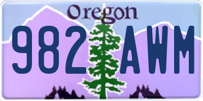 OR license plate 982AWM