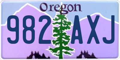 OR license plate 982AXJ