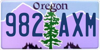 OR license plate 982AXM