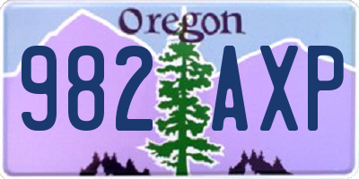 OR license plate 982AXP