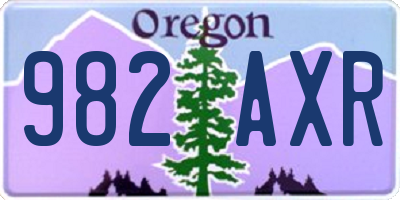 OR license plate 982AXR