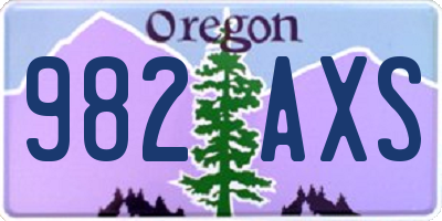 OR license plate 982AXS