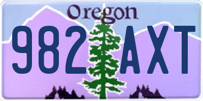 OR license plate 982AXT