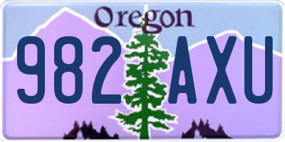 OR license plate 982AXU