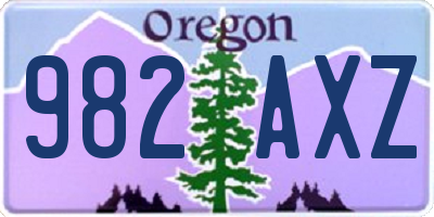 OR license plate 982AXZ